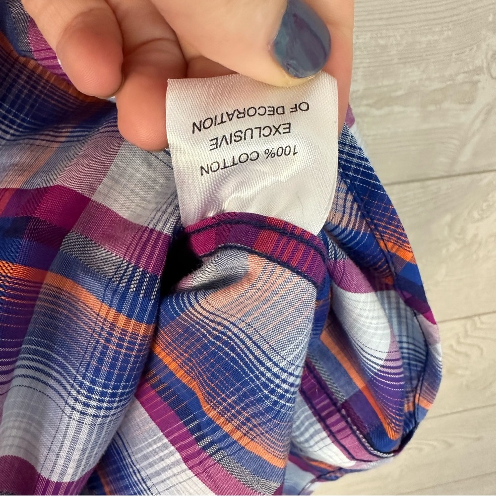 Taylorbyrd Button Down Flip Cuff Plaid Shirt 2xlt - image 8